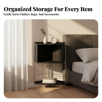 Multi-Functional Nightstand with Integrated Clothes Tree multi-purpose Design Bedside Table Space-Saving Garment Stand Sturdy Frame for Apartment Dwellers, Homeowners, Bedroom, Dorm Room, Hallway, Entryway