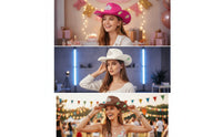 Rhinestone Cowboy Hat Western-Style Cowboy Hat with Rhinestones Wide-Brim for Partygoers, Cosplayers, Costume Parties, Photo Shoots, Festivals