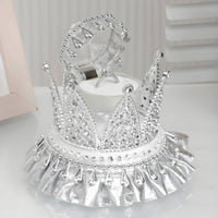 Crown-Shaped Band Box with Clear Lid Sparkling Band Box Lightweight Organizer Dust-Resistant for Proposals