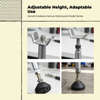 Motorcycle Maintenance Stand, Portable Foldable raise Stand, Adjustable Height, Single-Support frame, Universal Non-Slip Base
