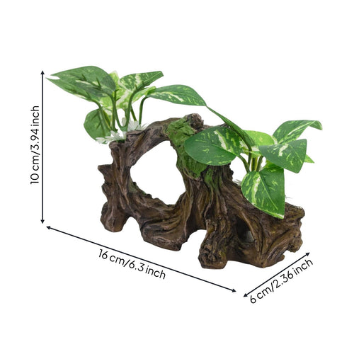 4 Pieces Plastic Driftwood Decor Animal-Safe Aquatic Habitat Plant Set Multi-Use