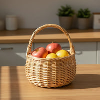 Basket with Handle Lightweight Woven Basket Portable for Picnic