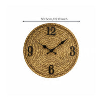 Garden Wall Clock IP44 Resin Wall Clock Natural Textured Design for Patio