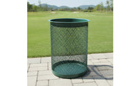 Ground-Mount Mesh Trash Can with Mounting Post Rust-Resistant Steel Mesh Waste Bin Windproof Outdoor Trash Can Commercial for Golf Courses, Driving Ranges, Fairways, Parks
