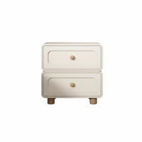 Streamlined Contemporary Design 2-Drawer End Table space-saving Size Nightstand Rounded Corners Storage Cabinet Multi-Purpose for Apartment Dwellers, Homeowners, Bedroom, Small Spaces, Dorm Room, Entryway