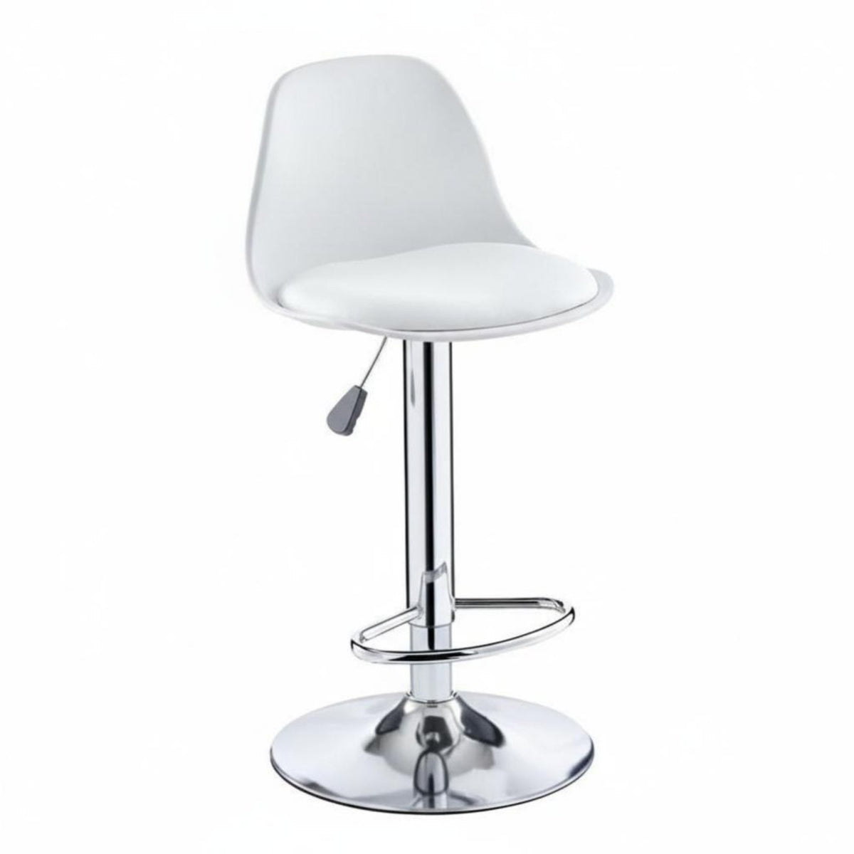 Adjustable Swivel Stool with Backrest Modern Design Bar Chair Stable Round Base