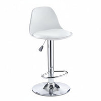 Adjustable Swivel Stool with Backrest Modern Design Bar Chair Stable Round Base