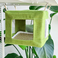 Hanging Bird Nest Cloth-Covered-Covered Square Bird Nest Decorative