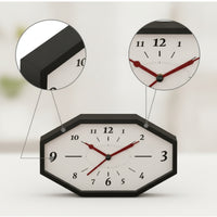 Octagonal Wall Clock Modern Clock with Wooden Frame Accurate for Living Room