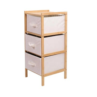 Bamboo Storage Rack Pull Handles Textile Drawer Shelf Wheels