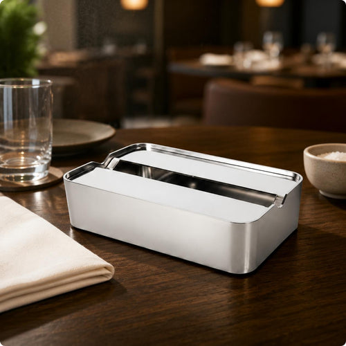 Metal Napkin Holder Sturdy Stainless Steel Tissue Box Minimalist Home Accessory for Hotel, Restaurant
