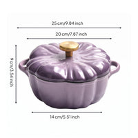 Enameled Cast Iron Dutch Oven Heat Retention Pumpkin Dutch Oven Multifunction