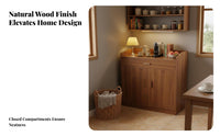 Coffee Bar Cabinet Freestanding Accent Cabinet Dining Room Buffet Cabinet Storage Cabinet with Drawers Thickened Fiberboard Raised Guardrail Suitable for Kitchen Entryway