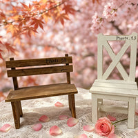 Solid Wood Backrest Chair Flower Stand Photography Prop Small Stool