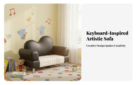 2 Pieces Keyboard-shapedShaped Sofa and Stool Playful Look Children's Furniture Ignites Creativity Transformable