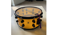 14inch Snare Drum with Black Hardware Translucent Acrylic Snare Drum Glossy for Drummers, Artists, Live Stage, Practice Room
