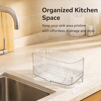 Draining Racks for Kitchen Sink, Easy Clean for Dorm Room Students, Punch IPX4 Waterproof Shelf for Soap & Sponge, Utility Supply Organizer