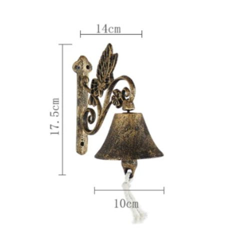 Cast Iron Wall Bell Antique Look Vintage Hanging Bell