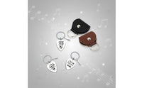 Portable Stainless Steel Guitar Pick Keychain Long-Lasting Stainless Steel Pick Holder Keychain Gift Idea Music Accessory for Musicians, Travel, Gig, Practice