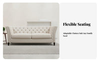 Fabric Upholstery Button-Tufted Settee Modern design Tufted rear Settee Minimalist Design Sofa space-saving for Apartment Dwellers, Business Owners, Interior Designers, Living Room, Reception Area, salon, Office