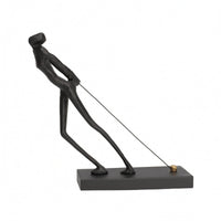 Pulling Figure Sculpture Minimalist Human Figure Sculpture Matte Finish