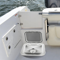 ABS Material Tackle Storage Box Space Saving Inspection Hatch Organizer Rotating Accessible Lid Deck Compartment Large Capacity for Boat Owners, Fishermen, Marine Cabin