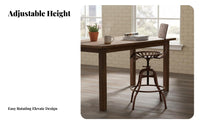 Vintage Swivel Stool with Backrest Industrial   Seat Stool Seating Furniture for Cafe, Kitchen Island