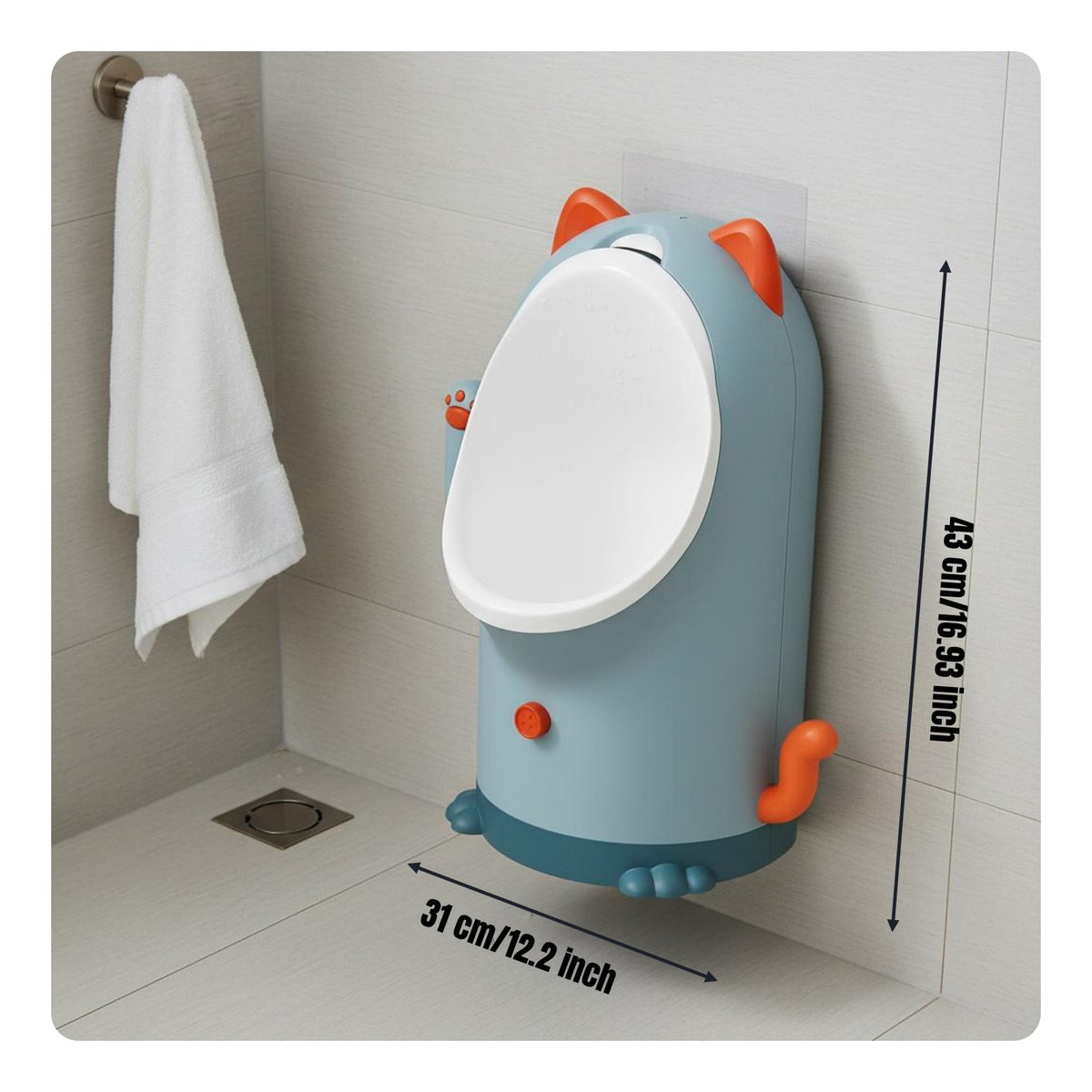 Wall Mountable Kids Urinal Detachable Bowl Wall Mounted Kids Urinal Spatter Guard Young Child Training Potty for Young Children