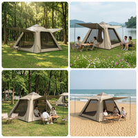 Rain-Resistant Inflatable Tent with Mesh Openings and Doors Quick Setup Inflatable Tent Waterproof Spacious for Families, Campers, Camping