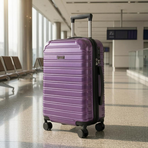 20-Inch Hard-Sided Suitcase Lateral Lock Compartment Area Hard-Sided Rolling Suitcase Rounded Corners Luggage