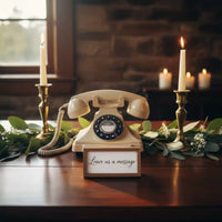 Easy to Use Retro Phone Guestbook Gift Idea Wedding Audio Phone ABS Material Retro Guestbook Telephone Namecard Tray for Brides and Grooms, Party, Hotel