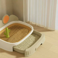 Drawer Pet Toilet Removable Grate Indoor Dog Toilet Split-Body for Small Dogs