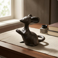 Rustic Decor Vintage Look Cast Iron Figurine Desktop-Friendly