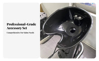 Front Neck Opening Hairdresser Sink Molded Shampoo Basin Salon Shampoo Bowl Raised Mounting Base