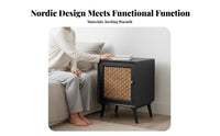 Rattan Drawer Nightstand Modern Minimalist design Household Furniture for Bedroom