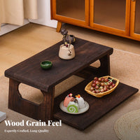 Tatami Table Easy Assembly Japanese Tea Table Rounded Edges Living Room Furniture for Balcony
