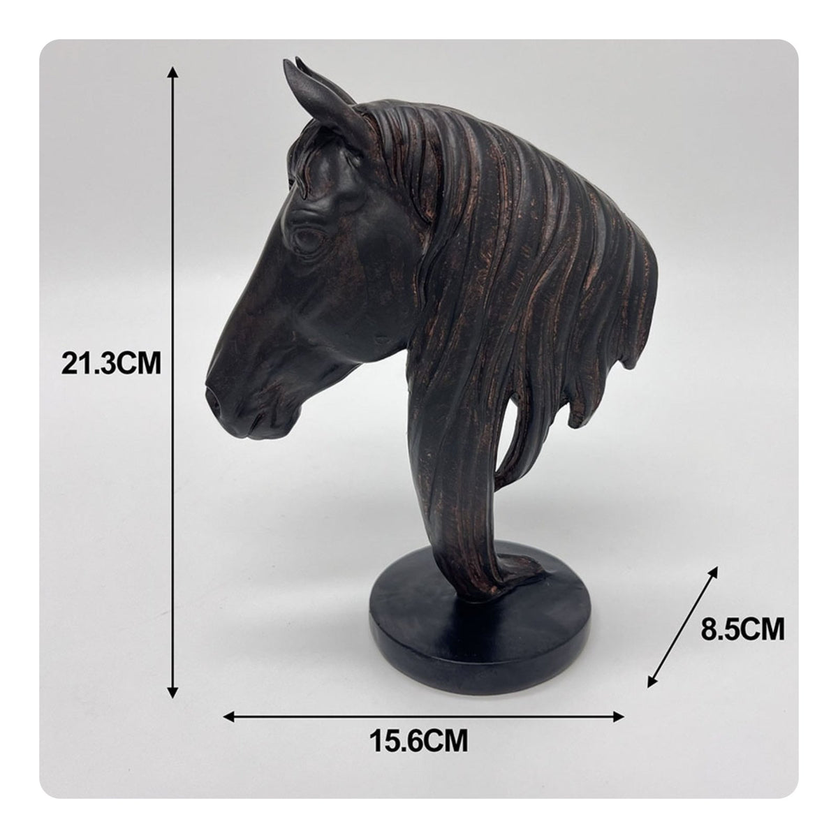2 Pieces Horse Head Statue Modern Minimalist Resin Horse Figurine for Office