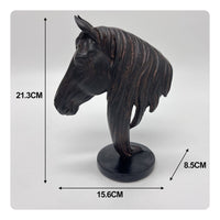 2 Pieces Horse Head Statue Modern Minimalist Resin Horse Figurine for Office