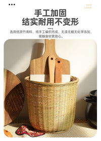 竹编织圆桶竹筐家用商用收纳水果蔬菜篮厨房拉圾篓大箩筐