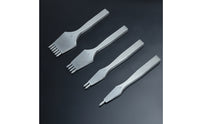 4 Pieces White Steel Leather Pricking Iron Set Sharp Diamond Stitching Punch Set Polished Leather Stitching Punch Multiple Sizes for Leathercrafters, Artisans, Hobbyists, Leathercrafting