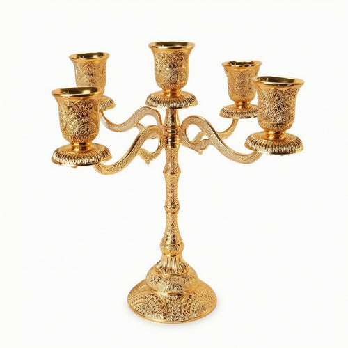 Candelabra with Pedestal Base Elegant Metal Candle Holder Luxurious for Banquets