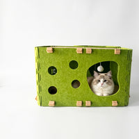 Felt Cat House Multi-Opening Cat Hideout Private Hideaway Stylish for Apartment
