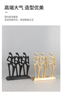 现代简约抽象金属人物雕塑艺术摆件客厅卧室玄关书房软装家居饰品