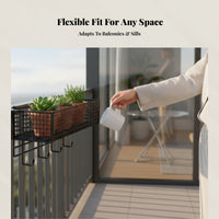 Adjustable Hook Hanging Basket, Balcony Sill Storage Rack, Outdoor Flower Shelf