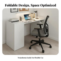 Foldable Wheeled Desk Foldable Design Folding Table Space-Saving adaptable for Apartment Dwellers, Home Office, Dorm Room