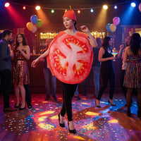Printed Tomato Slice Costume 1Piece Tomato Slice Costume Polyester for Adults