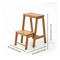A-Shaped Step Stool Freestanding Wooden Step Stool Space-Saving Household for Seniors, Closet