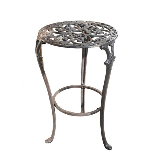 Cast Iron Plant Stand Ornate Plant Stand with Scrollwork Space-Saving for Garden