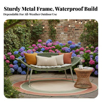 4 Pieces Woven Outdoor Seating Set Waterproof for guest accommodation Business Owners, Entertainers