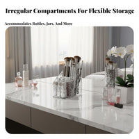 Multi-Section Makeup Organizer Transparent Design Multi-Compartment Storage Box